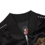 Thangka Satin Jacket - Black Zip