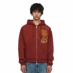 Thangka ZIP Up Burgundy - Brown Front