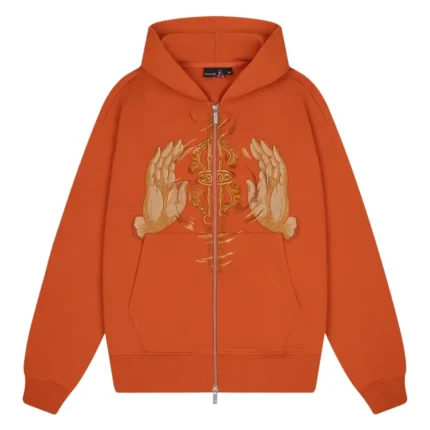 Thangka ZIP Up Hoodie - Orange