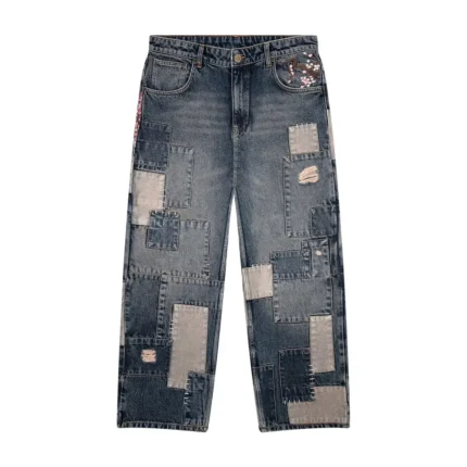 Blossom V2 Patchwork Washed Denim Blue