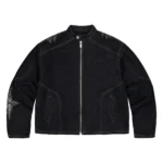 Hellboy Indigo RAW Denim Biker Jacket - Black