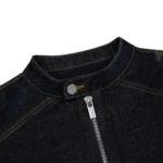 Hellboy Indigo RAW Denim Biker Jacket - Black Zip