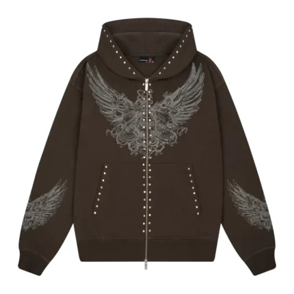 Hellboy ZIP Up Hoodie Anthracite - Dark Brown