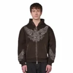 Hellboy ZIP Up Hoodie Anthracite - Dark Brown Front