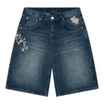 Yakuza Indigo Washed Denim Jorts - Blue
