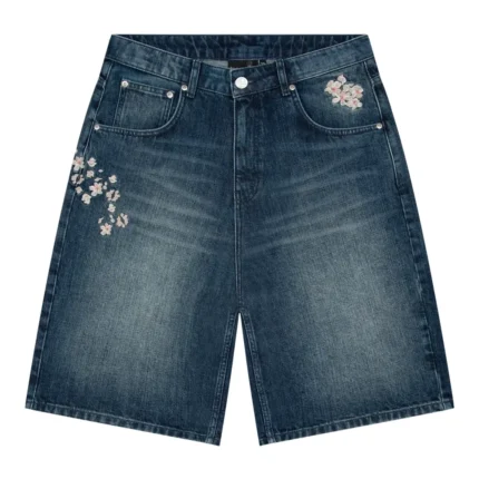 Yakuza Indigo Washed Denim Jorts - Blue