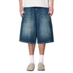 Yakuza Indigo Washed Jorts - Blue Front