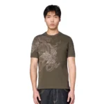 Yakuza Ribbed T Shirt Anthracite - Brown Front