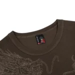 Yakuza Ribbed T Shirt Anthracite - Brown Logo