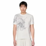 Yakuza Ribbed T Shirt - Off White Front